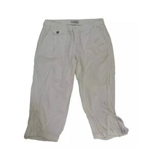 Express Women Size 6 White Cargo Capri Pants | H1-496